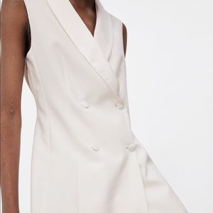 white tuxedo dress zara
